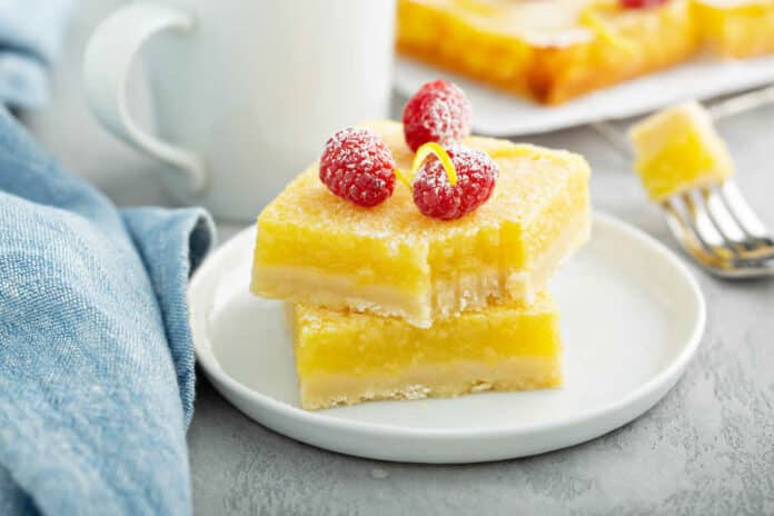 Dessert carrés au citron
