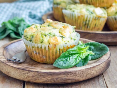 Muffins aux épinards et fromage feta