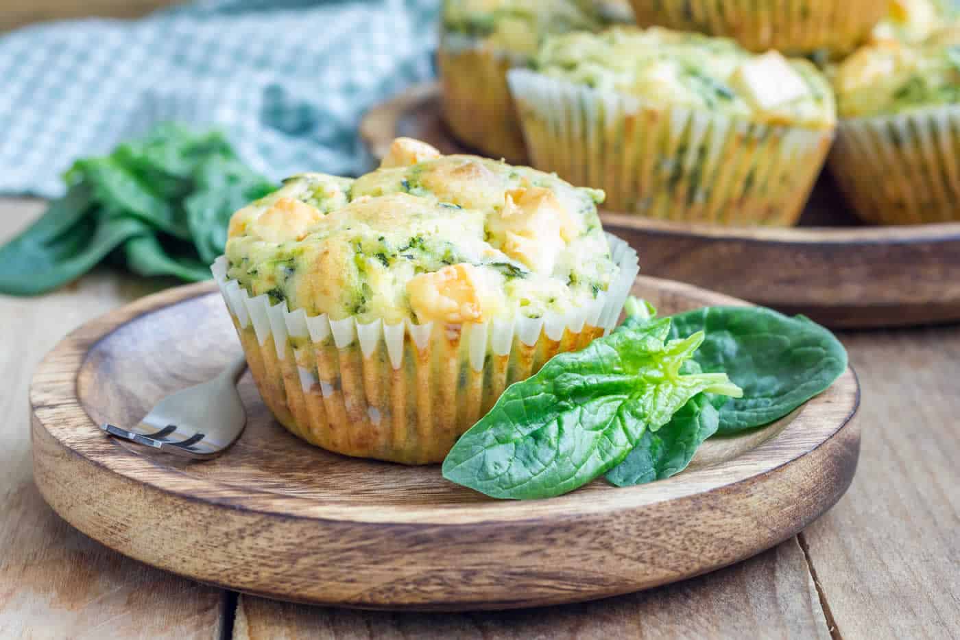 Muffins aux épinards et fromage feta