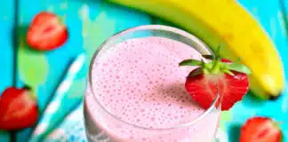 Smoothie fraise banane riche en protéines