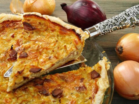 Tarte aux oignons et jambon