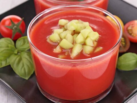 Gaspacho tomate poivron et concombre