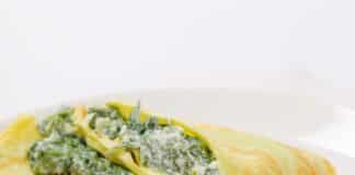 Crêpe farcie aux épinards et fromage blanc