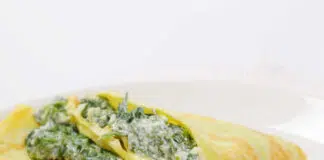 Crêpe farcie aux épinards et fromage blanc