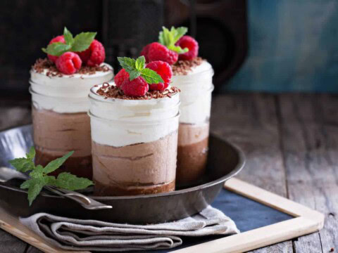 Verrines aux trois chocolats