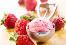 Crème glacée aux fraises
