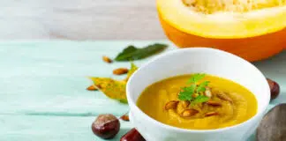 Soupe de potimarron et châtaignes