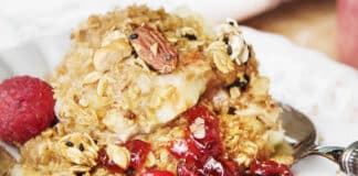 Crumble pomme framboise
