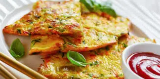 Frittata italienne de courgettes et poireaux