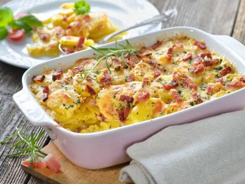 Gratin de pommes de terre parmesan et bacon
