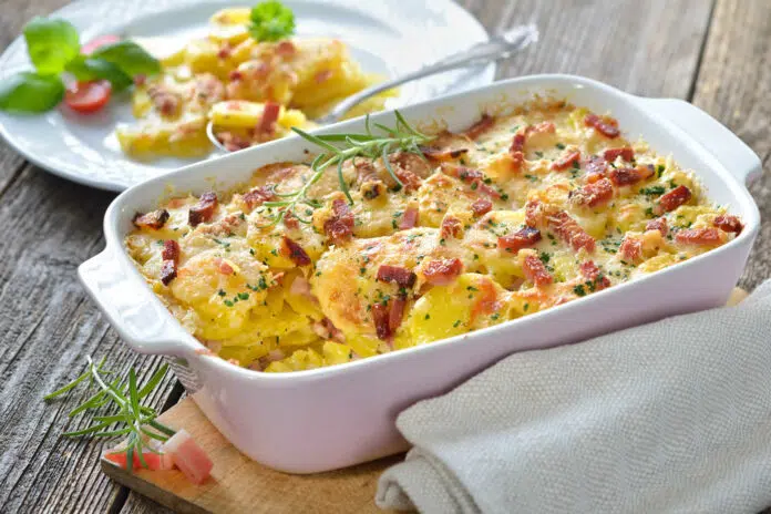 Gratin de pommes de terre parmesan et bacon