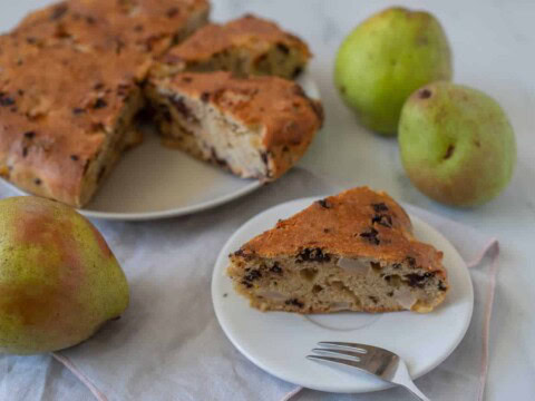 Moelleux aux poires amande et chocolat