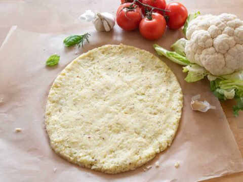 Pâte à pizza à base de chou-fleur