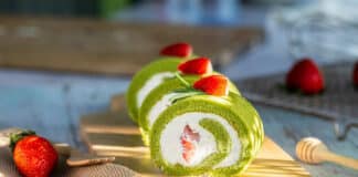 Gâteau roulé au matcha