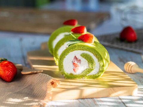 Gâteau roulé au matcha