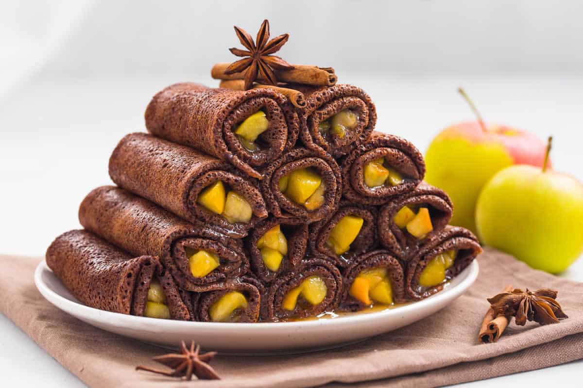 Crêpes au chocolat et pommes au thermomix
