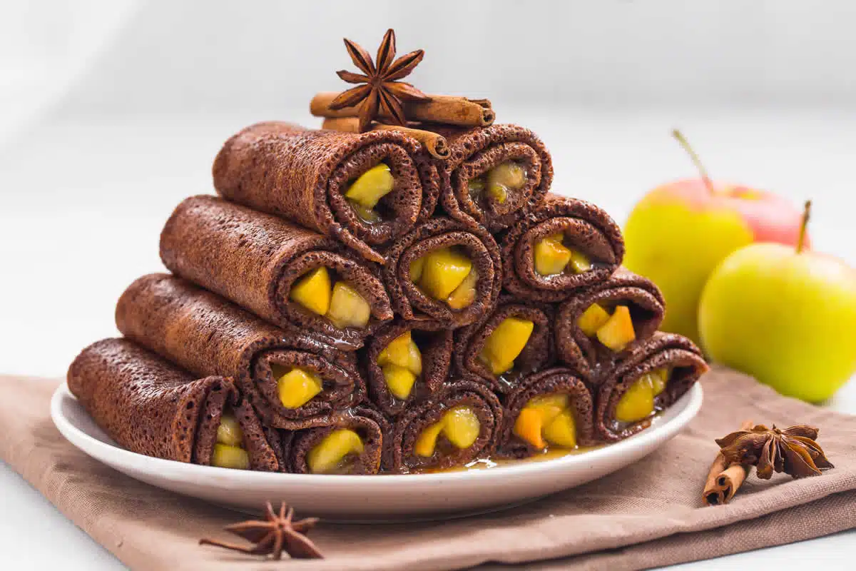 Crêpes au chocolat et pommes au thermomix