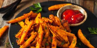 Frites de courge butternut au four