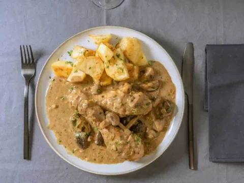 Poulet aux Champignons et Crème au Cookeo