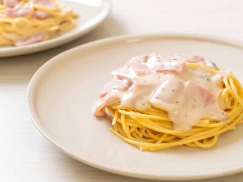 Spaghetti à la sauce au Boursin et jambon
