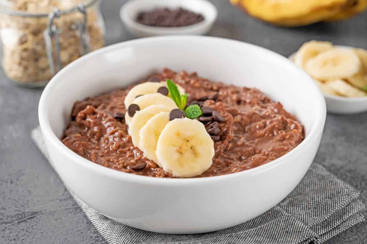 Bouillie au chocolat et flocons d'avoine
