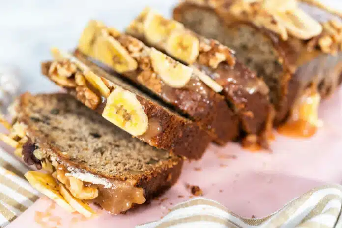 Banana bread au noix et caramel