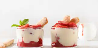 Dessert tiramisu mascarpone fraises