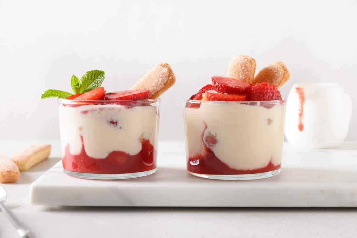 Dessert tiramisu mascarpone fraises