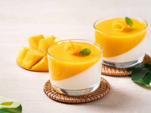 Panna cotta crémeuse à la mangue