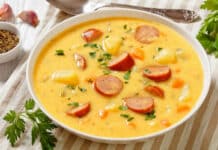 Soupe pommes de terre et carottes à la crème