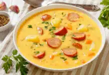 Soupe pommes de terre et carottes à la crème