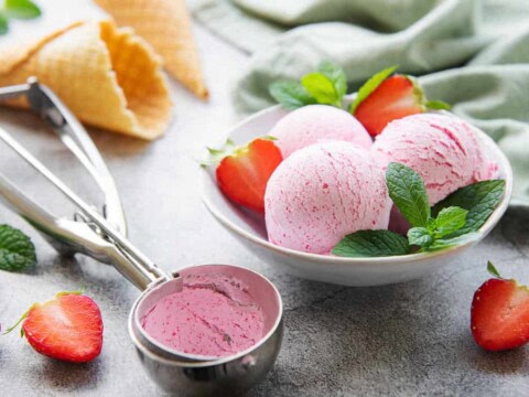 Glace fraise fait maison