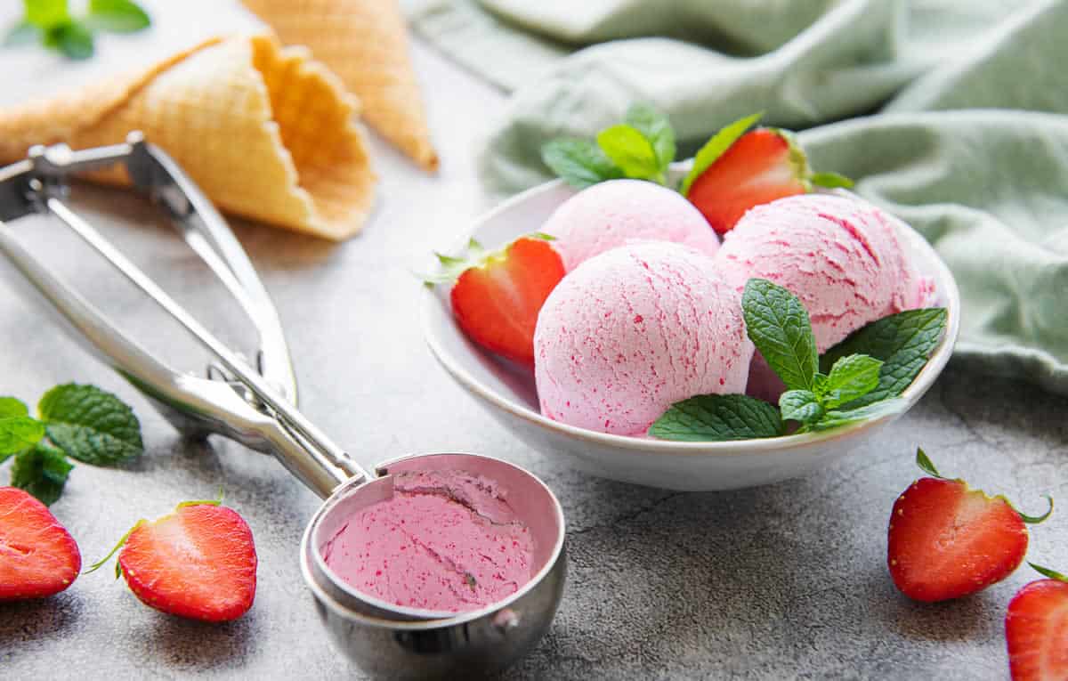 Glace fraise fait maison