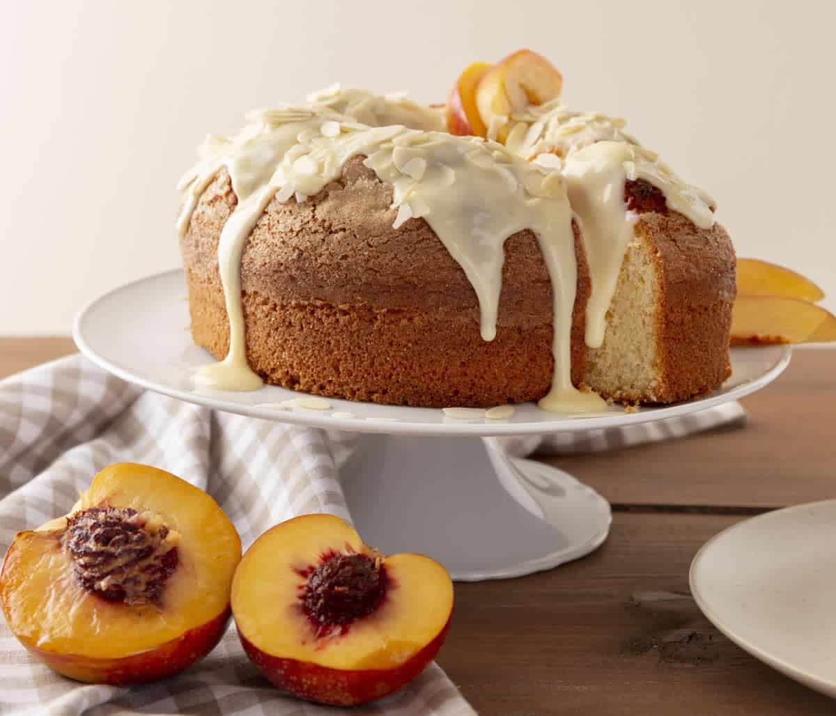 Cake aux pêches et amandes
