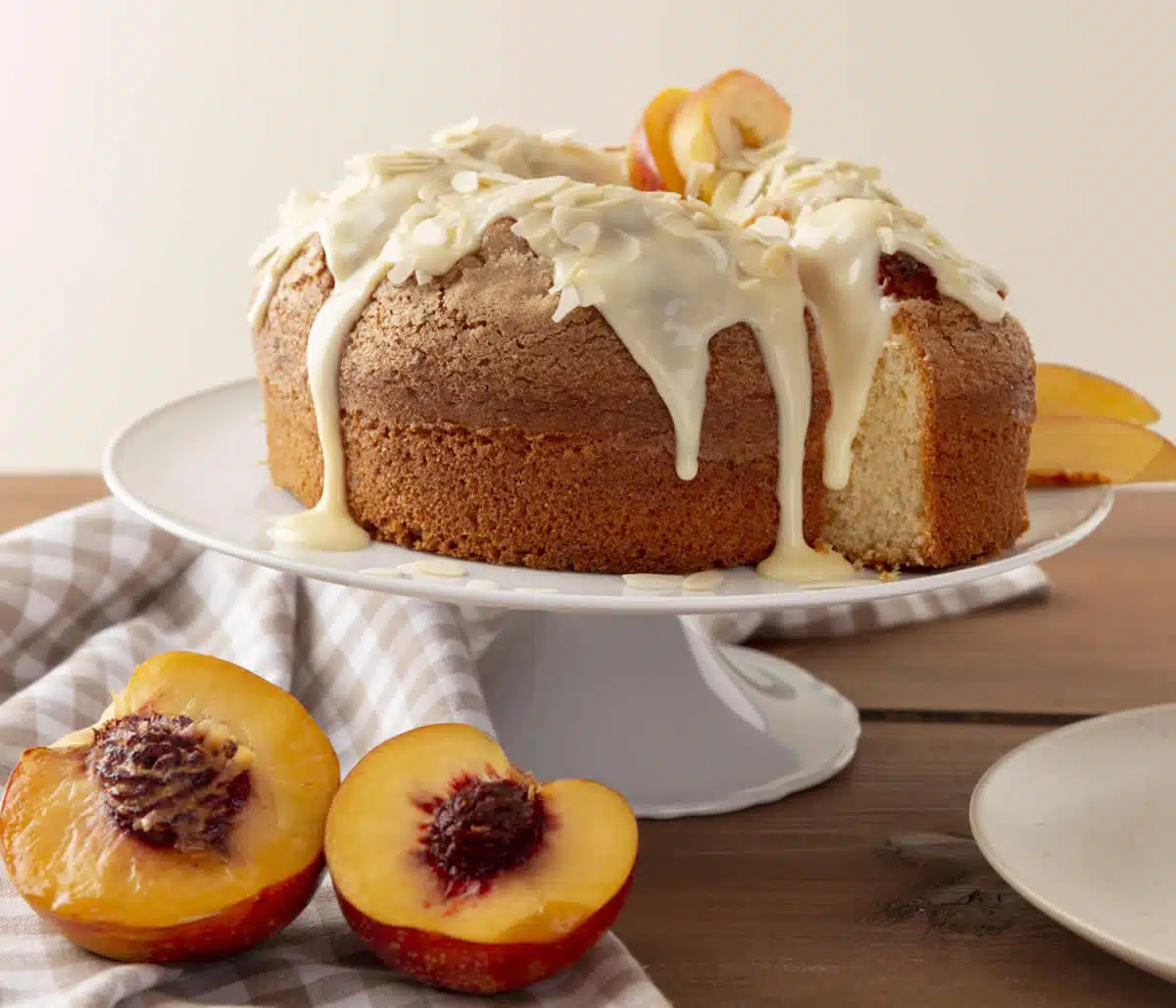 Cake aux pêches et amandes