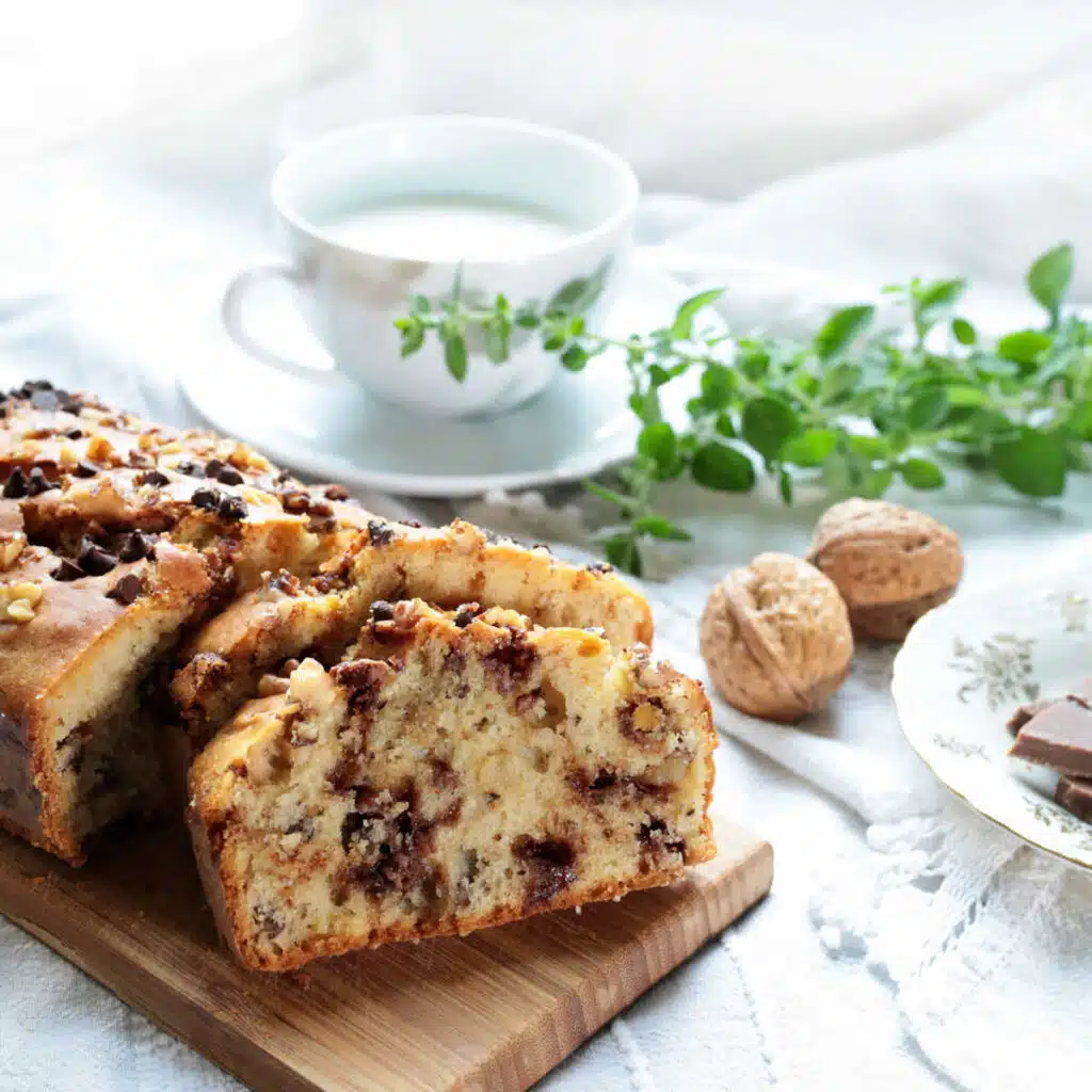 Gâteau aux noix pommes et chocolat
