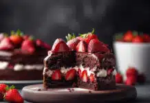Gâteau moelleux au chocolat mascarpone et fraises