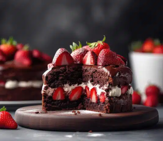 Gâteau moelleux au chocolat mascarpone et fraises