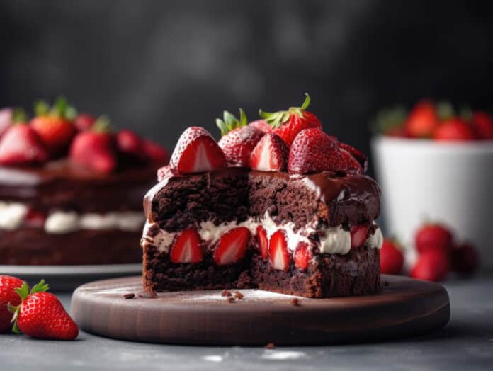 Gâteau moelleux au chocolat mascarpone et fraises