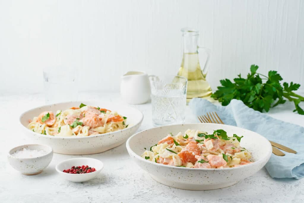 Recette pâtes au saumon frais