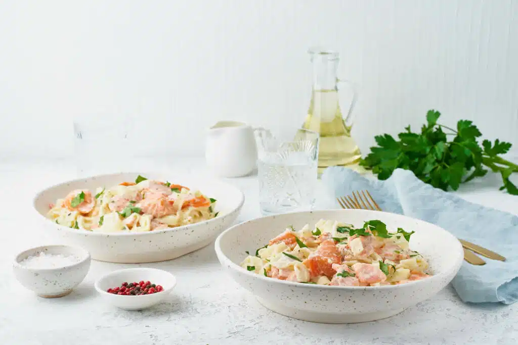 Recette pâtes au saumon frais