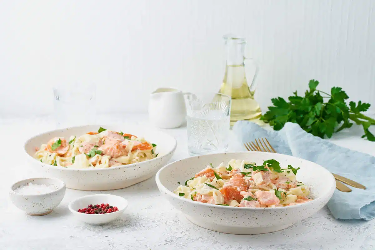 Recette pâtes au saumon frais