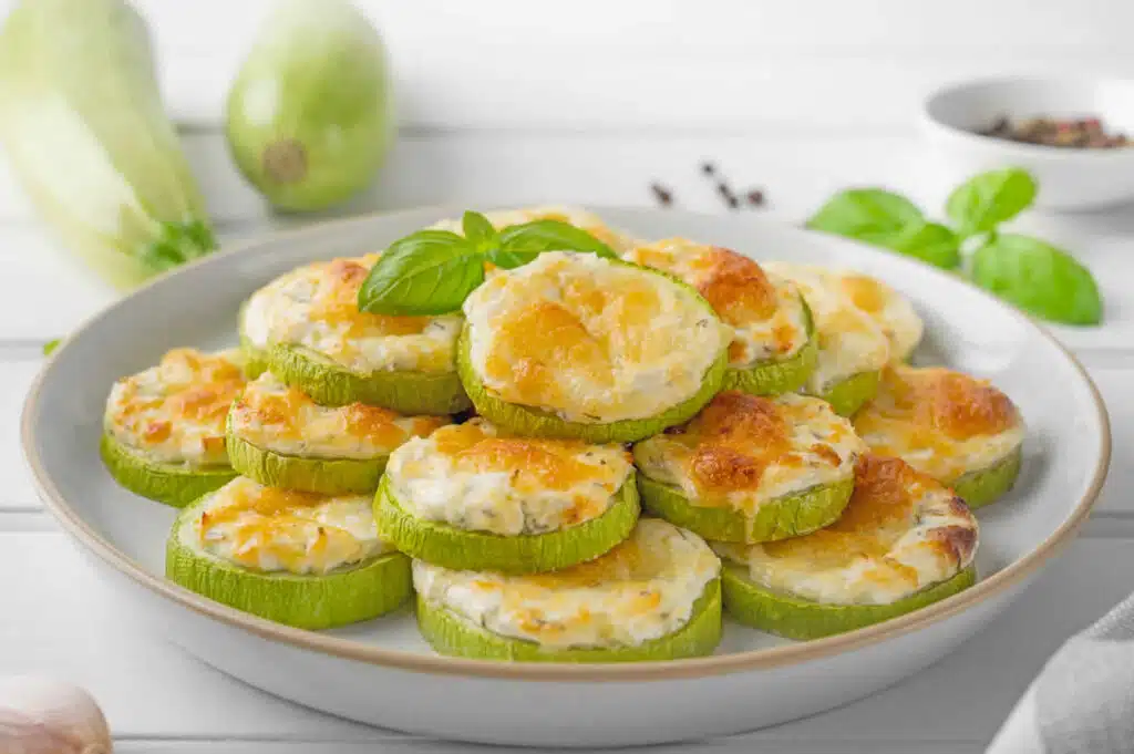 Rondelles de courgettes gratinées au four
