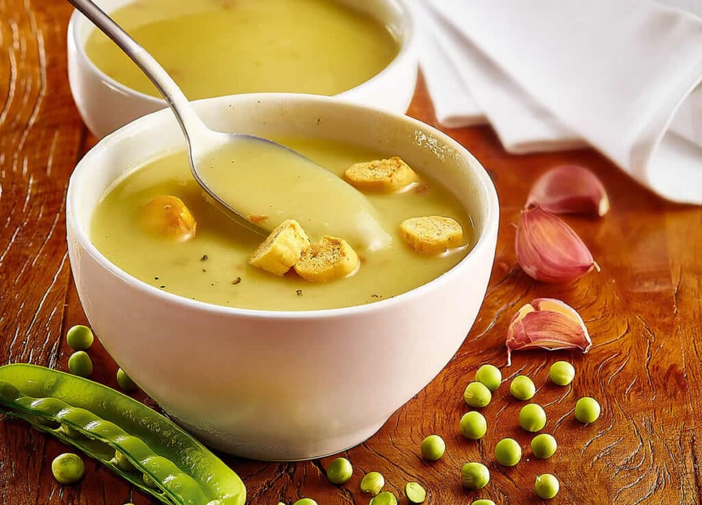 Soupe petit pois menthe