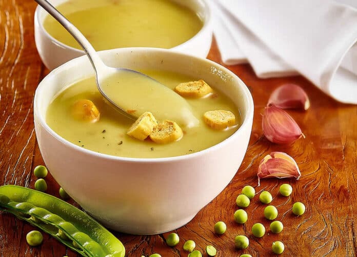 Soupe petit pois menthe