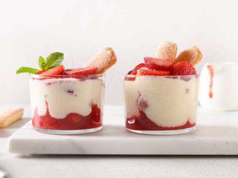 Tiramisu aux fraises en verrines