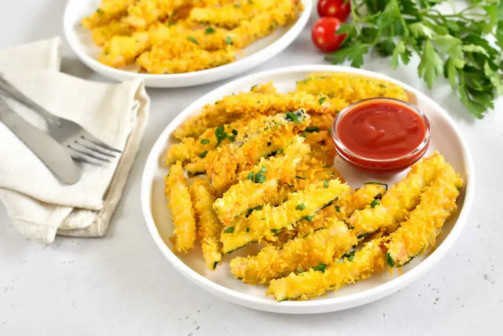 Bâtonnets de courgettes au four