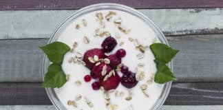 Bowl de petit déjeuner au yaourt, avoine et fruits
