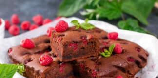 Brownie moelleux aux framboises