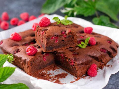 Brownie moelleux aux framboises